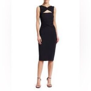 🔥CHIARA BONI black Audrine Ruched Cutout Bodycon Dress size us 12